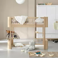 Lit junior mezzanine mi-haut Mini+ Wood - Chêne