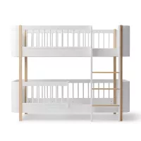 Lit superposé junior Wood Mini+ - Blanc/Chêne