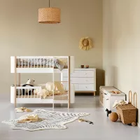 Lit superposé junior Wood Mini+ - Blanc/Chêne