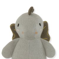 Mini doudou hochet Dragon - Gris vert