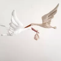 Mobile Cigogne et son sac - Blanc