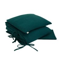 Parure de lit en gaze de coton - Bleu canard