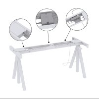 Piètement réglable pour plateau bureau - Blanc