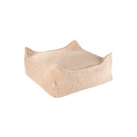 Pouf carré Ottoman en velours côtelé - Beige