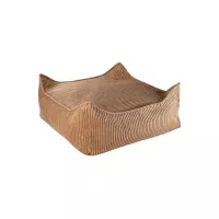 Pouf carré Ottoman en velours côtelé - Toffee