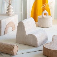 Pouf en velours côtelé - Beige