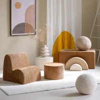 Pouf en velours côtelé - Toffee