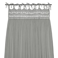 Rideau Tara Crochet et coton bio - Gris argent