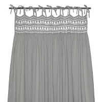 Rideau Tara Crochet et coton bio - Gris argent