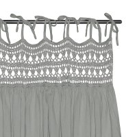 Rideau Tara Crochet et coton bio - Gris argent