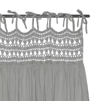 Rideau Tara Crochet et coton bio - Gris argent