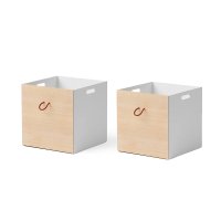 Set de 2 caissons - Chêne/Blanc