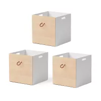 Set de 3 caissons - Chêne/Blanc