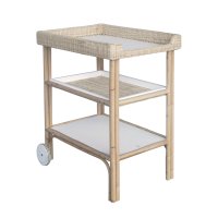 Table à langer en rotin Océania - Blanc