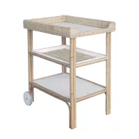 Table à langer en rotin Océania - Blanc