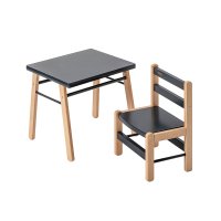 Table Gabriel et Chaise Enfant Louise - Anthracite