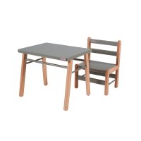 Table Gabriel et Chaise Enfant Louise - Gris