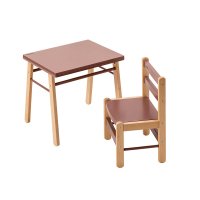 Table Gabriel et Chaise Enfant Louise - Vieux rose