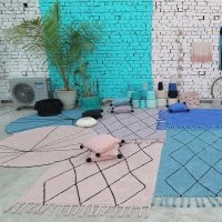 Tapis Trace - Bleu pétrole