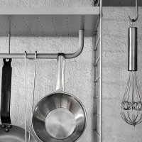 Tige 58 cm pour étagère en métal - Gris