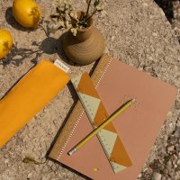 Trousse bicolore Colour Block - Rose/Orange