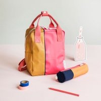 Trousse Verticale - Caramel/Bleu