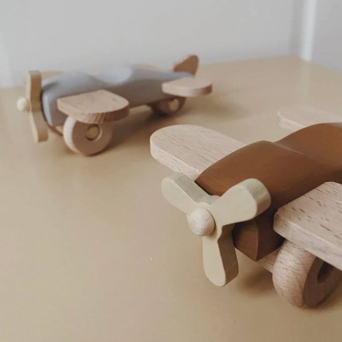 Avion en bois - Rouge