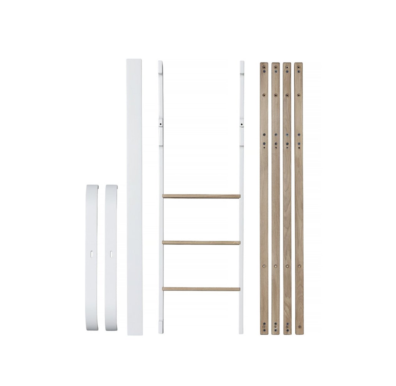 Kit 041724 Lit Mezzanine Wood en lit Superposé blc/chêne +  frais de port