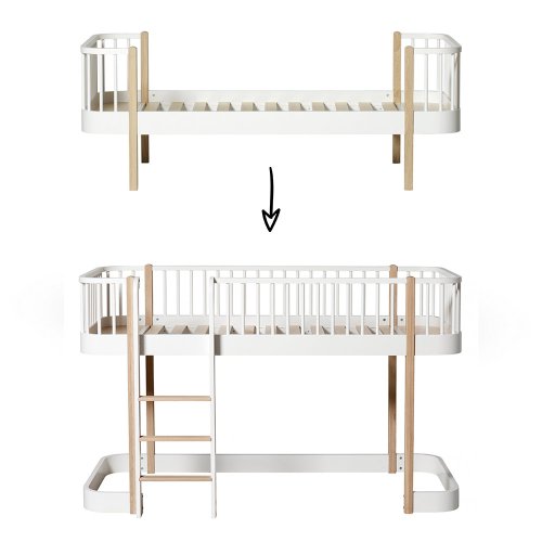 Kit 041724 Lit Mezzanine Wood en lit Superposé blc/chêne +  frais de port