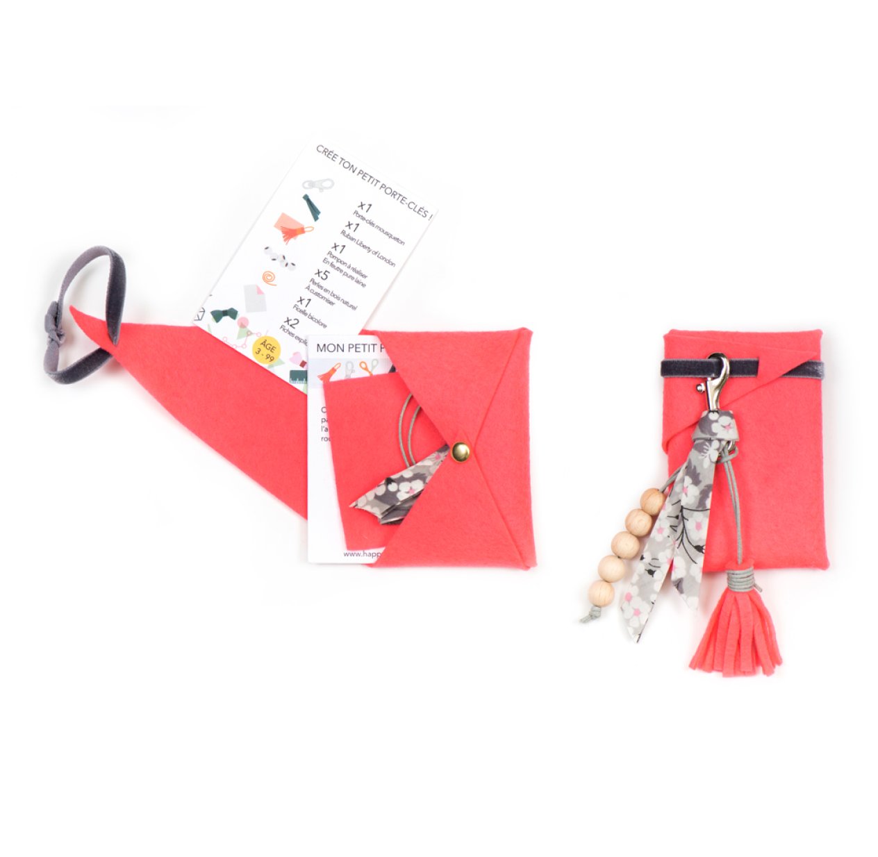 Kit porte-clés individuel - Rose fluo