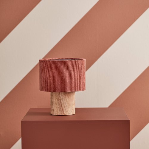 Lampe de chevet velours côtelé - Rouille
