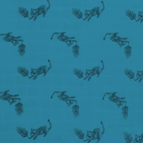 Lange Bianca Tigre - Bleu pétrole