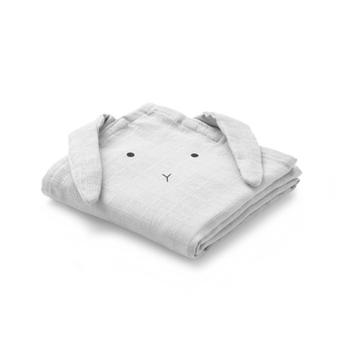 Set de 2 langes Lapin Hannah - Gris éléphant