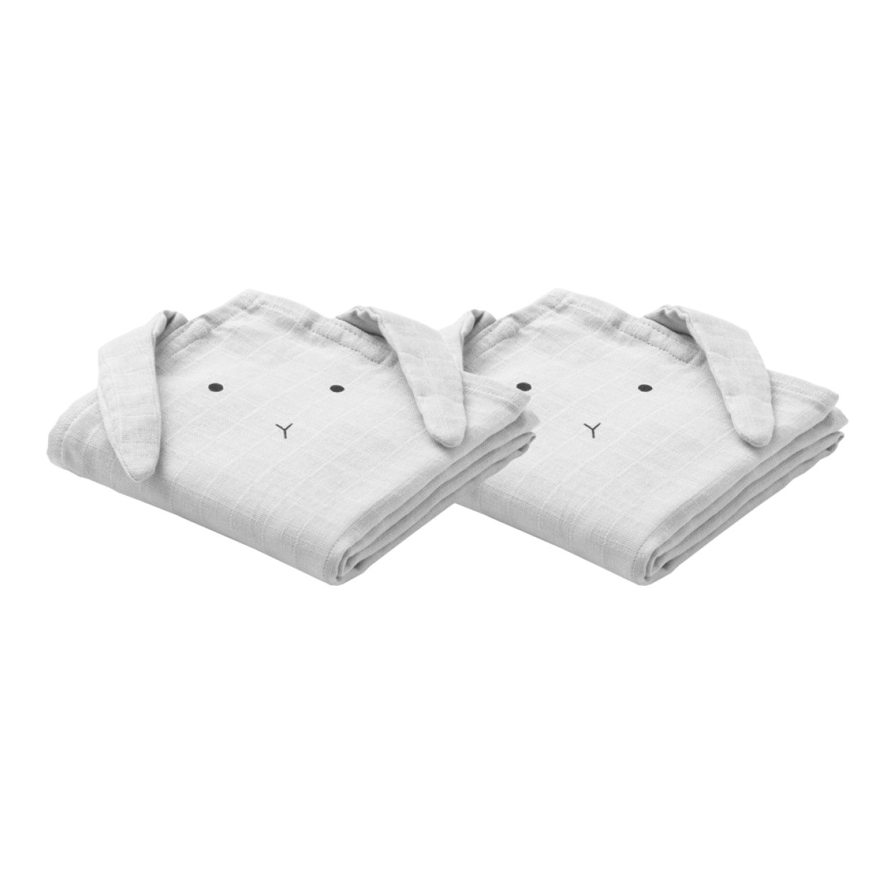 Set de 2 langes Lapin Hannah - Gris éléphant