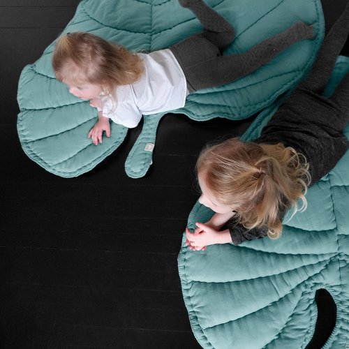 Couverture / Tapis de jeux feuille - Vert émeraude