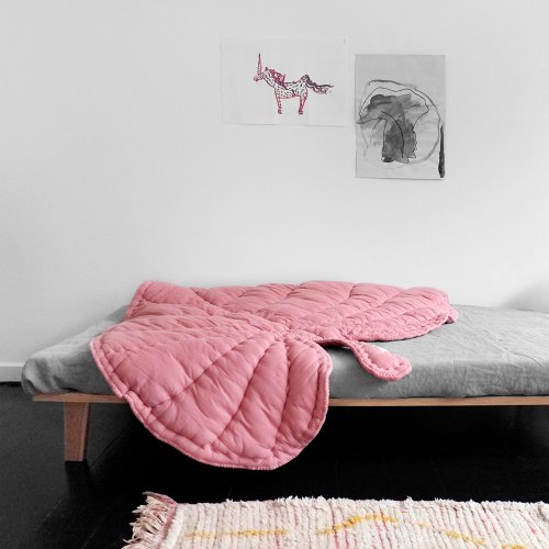 Couverture / Tapis de jeux feuille - Rose