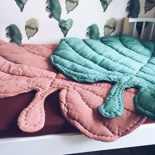 Couverture / Tapis de jeux feuille - Rose