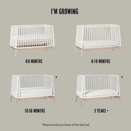 Lit bébé Luna 60 x 120 cm - Gris