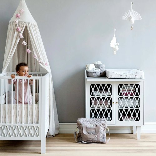 Lit bébé à barreaux 60 x 120 Harlequin - Blanc