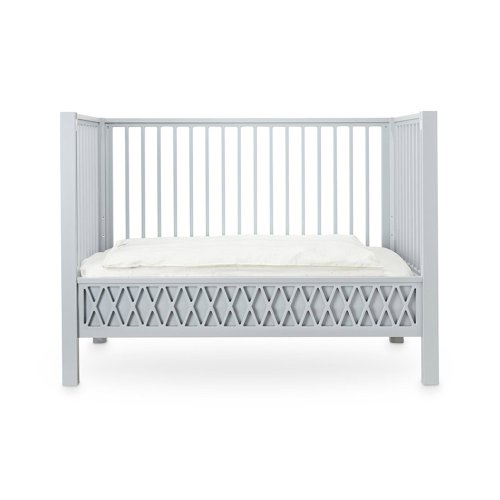 Lit bébé à barreaux 60 x 120 Harlequin - Gris clair