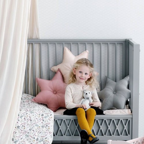 Lit bébé à barreaux 60 x 120 Harlequin - Gris clair