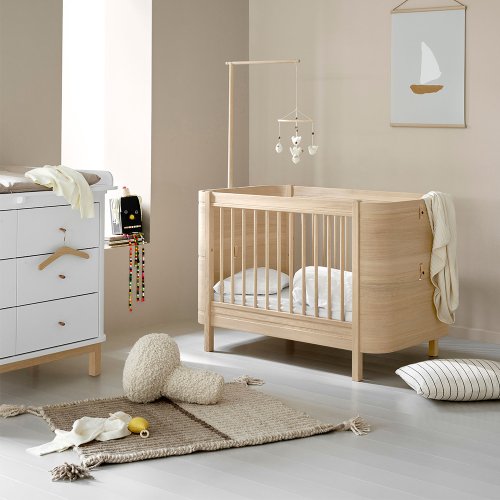 Lit bébé évolutif Mini+ Wood sans kit de conversion - Chêne