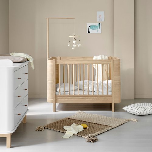 Lit bébé évolutif 5 en 1 Mini+ Wood - Chêne
