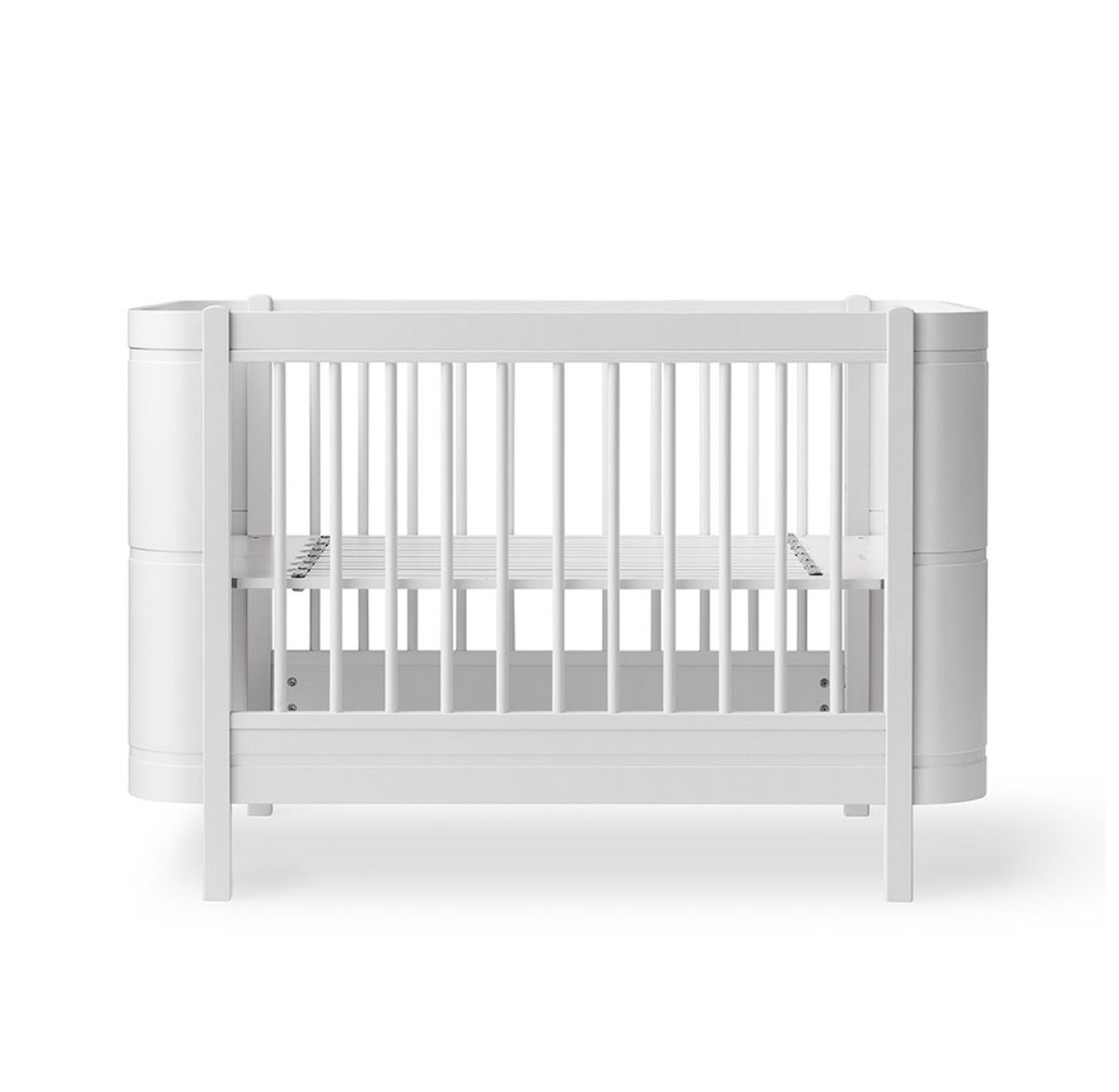 Lit bébé évolutif Mini+ Wood sans kit de conversion - Blanc