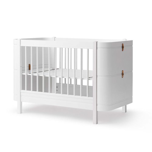 Lit bébé évolutif Mini+ Wood sans kit de conversion - Blanc