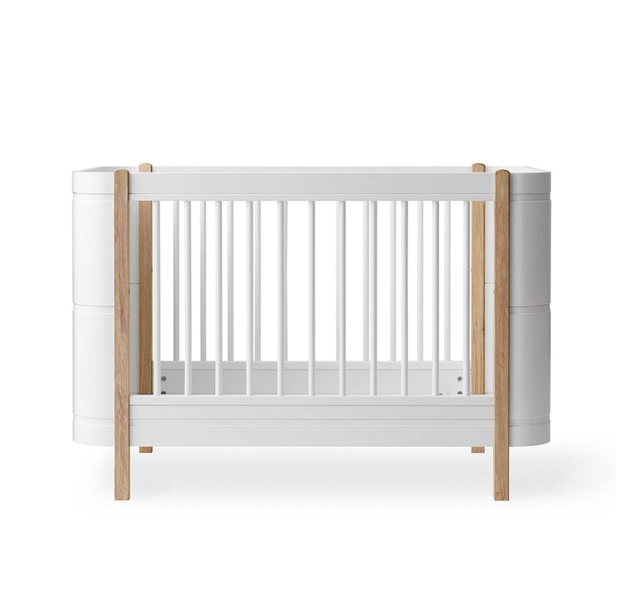 Lit bébé évolutif 5 en 1 Mini+ Wood - Blanc/Chêne