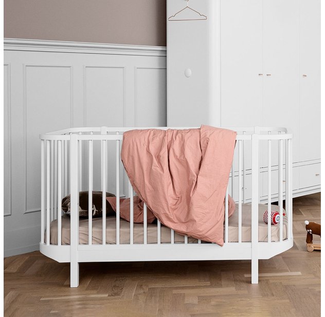 Lit évolutif design en bois blanc pour bébé et enfant - Leander - Prairymood