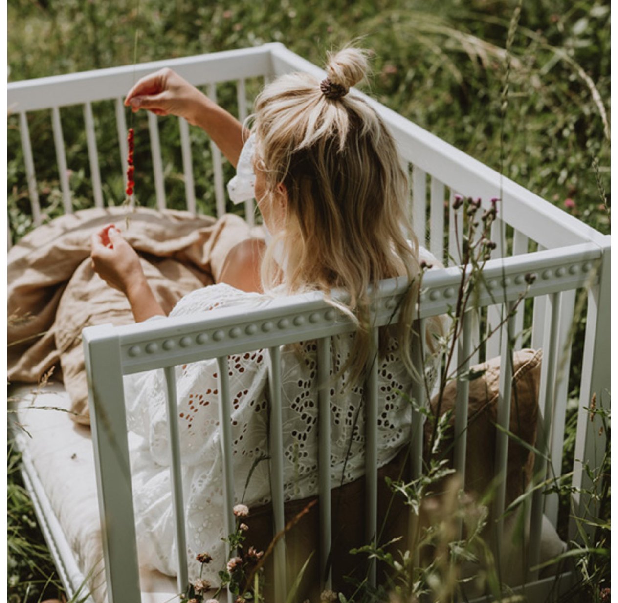 Lit bébé évolutif et son matelas - Blanc