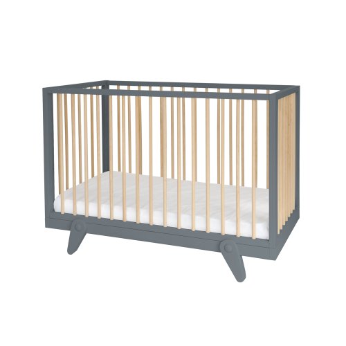 Lit bébé évolutif 60 x 120 cm Petipeton - Gris souris