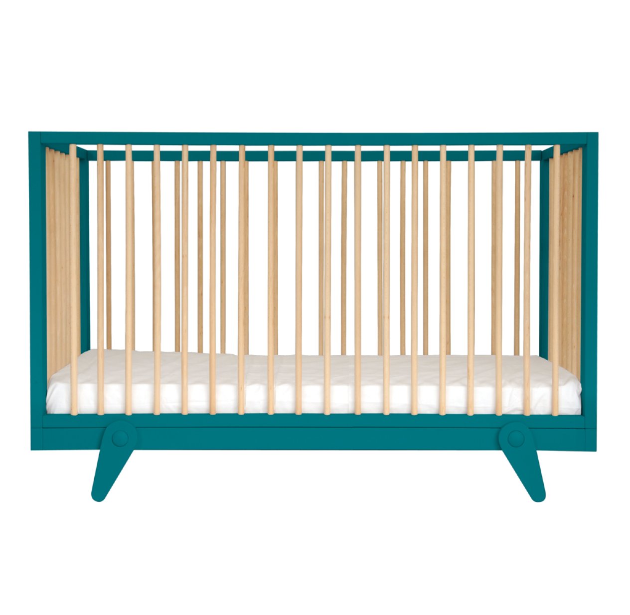 Lit bébé évolutif 70 x 140 cm Petipeton - Bleu canard